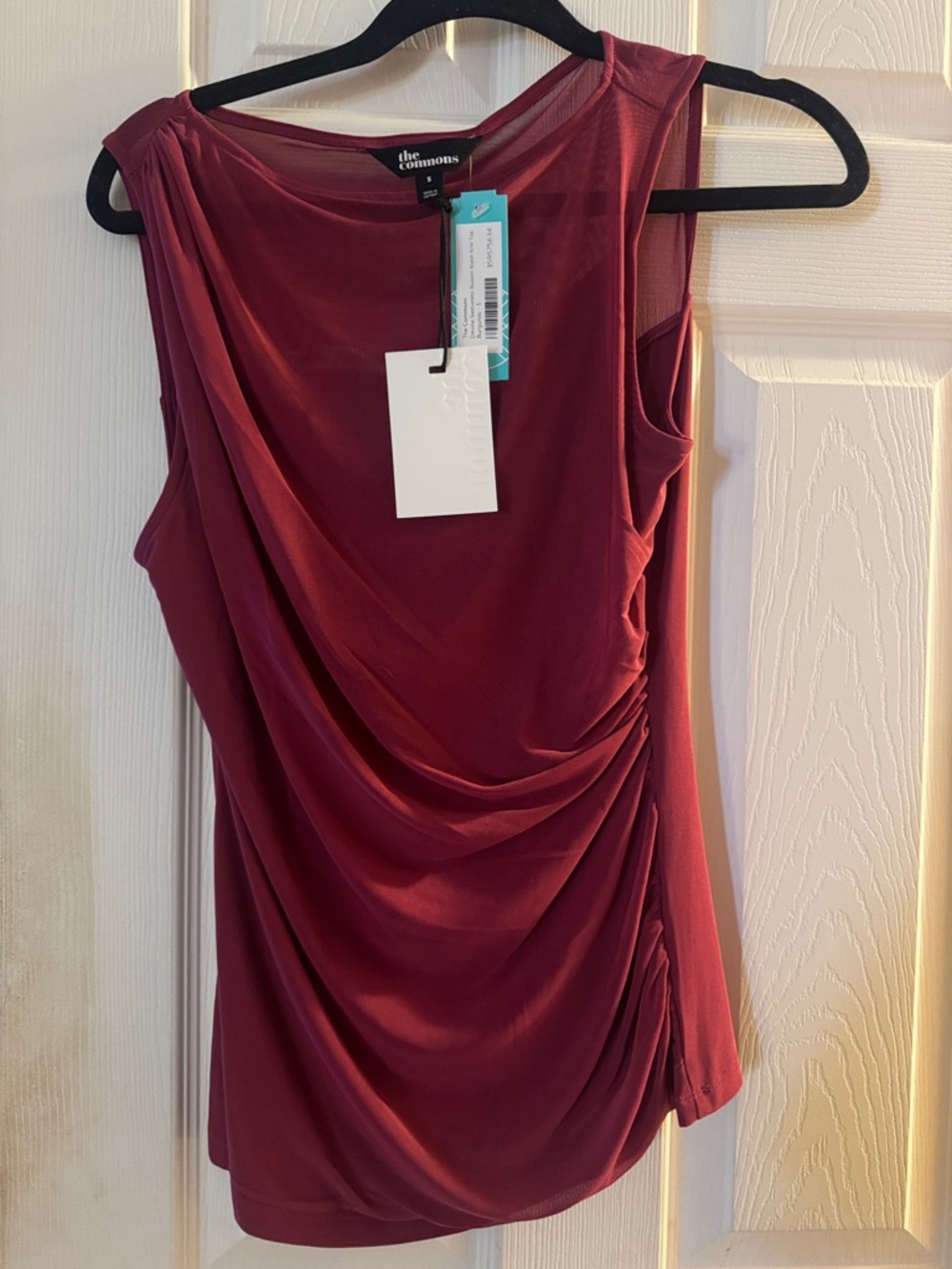 The Commonws Draped Sleeveless Top in Deep Wine